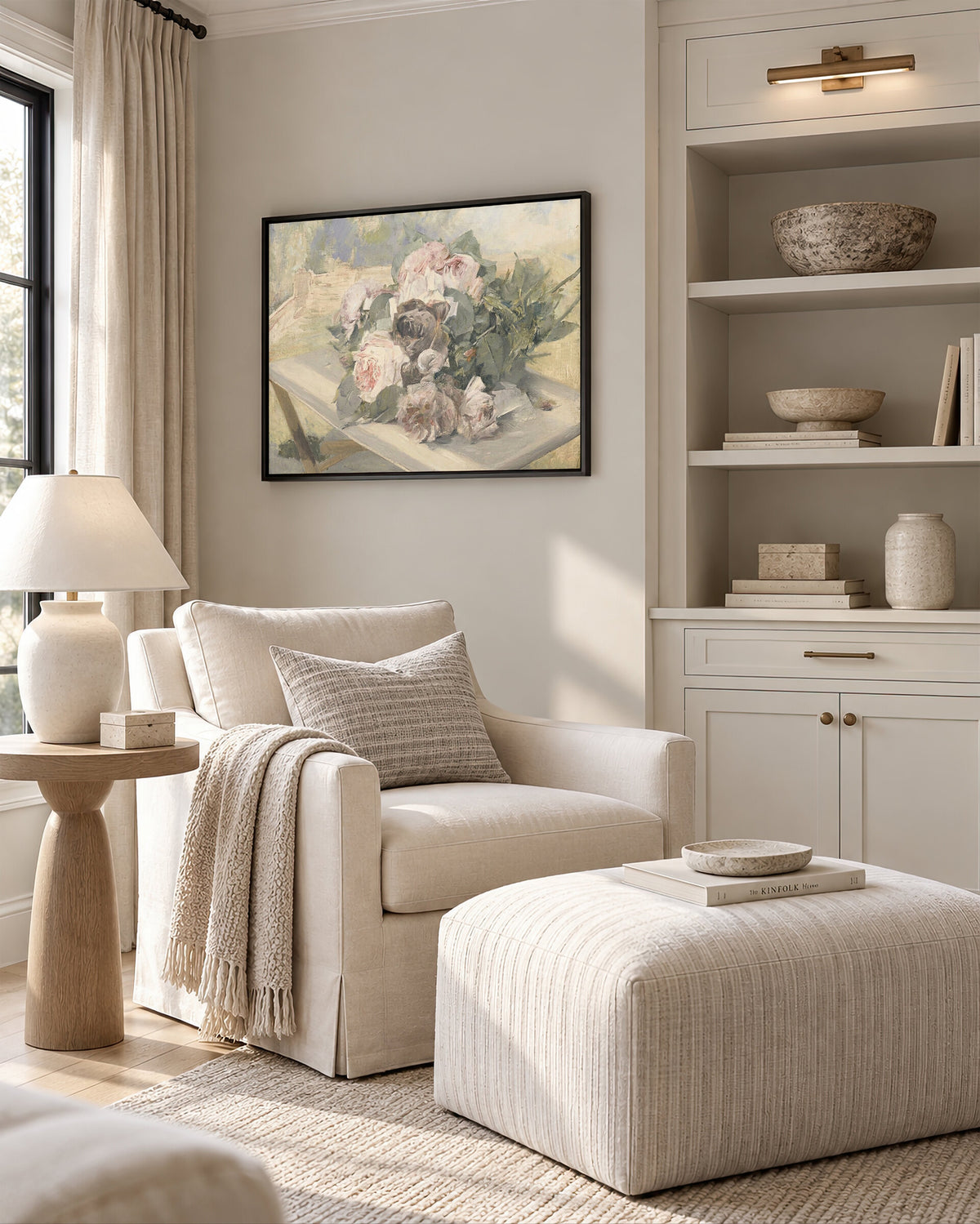 Antique Roses on a Table wall art