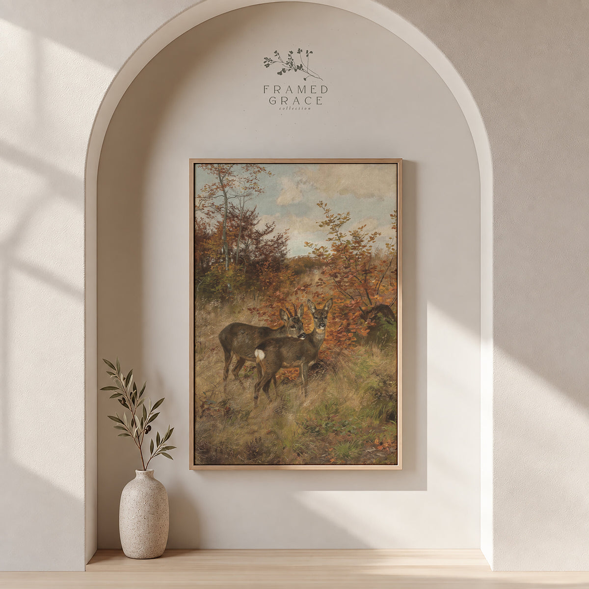 Deer in Autumn Thicket wall art