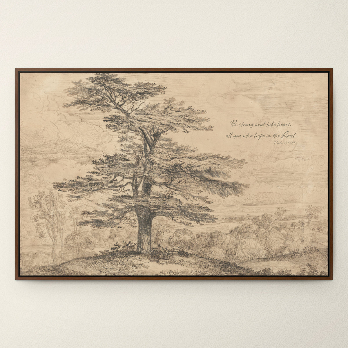 Cedar Tree Drawing wall art