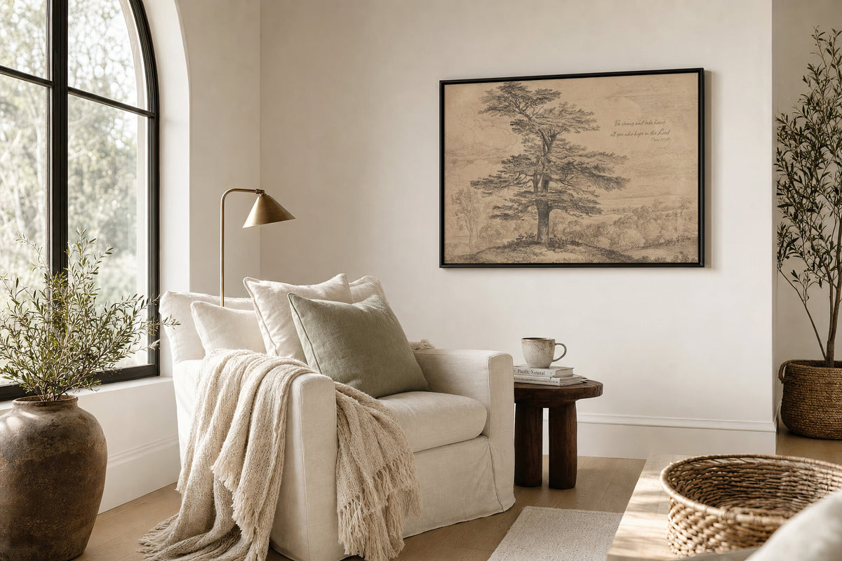 Cedar Tree Drawing wall art