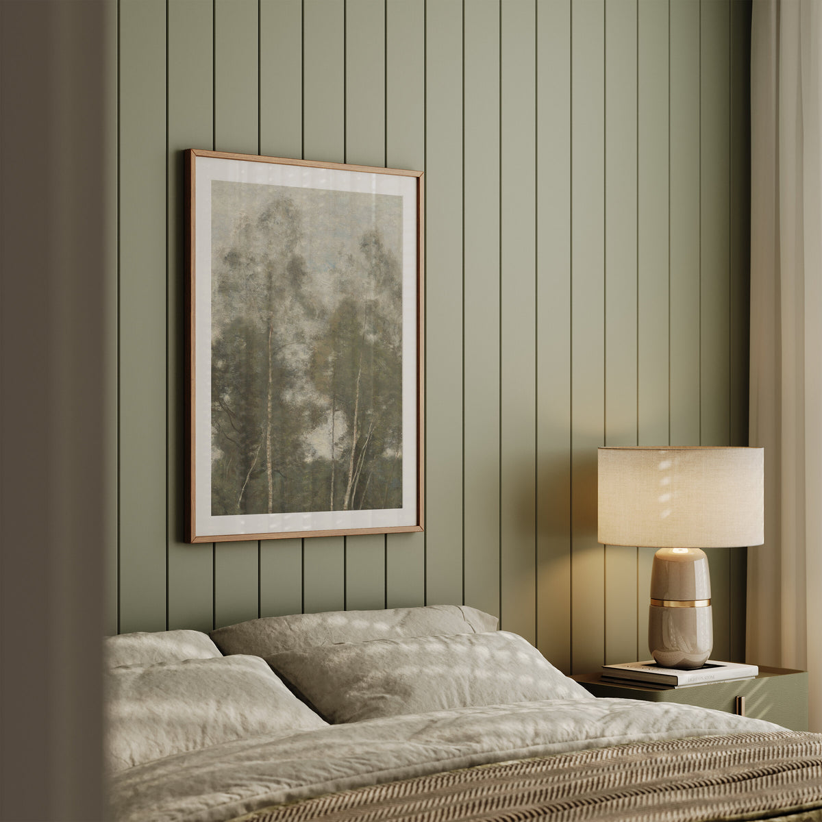 Soft Ivory Birch Grove wall art