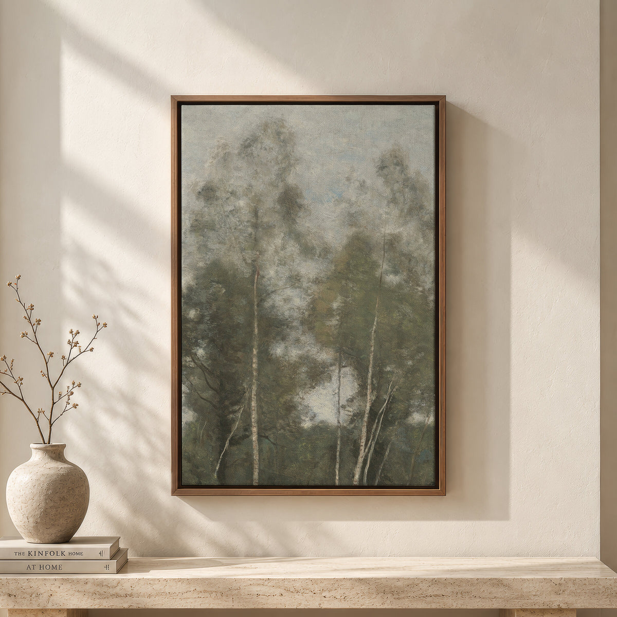 Soft Ivory Birch Grove wall art