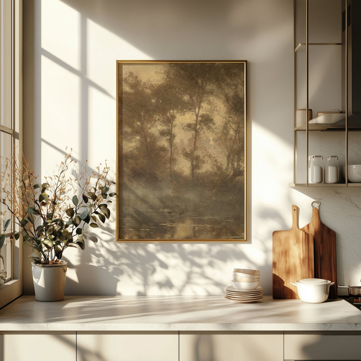 Sunlit Woodland Pond wall art