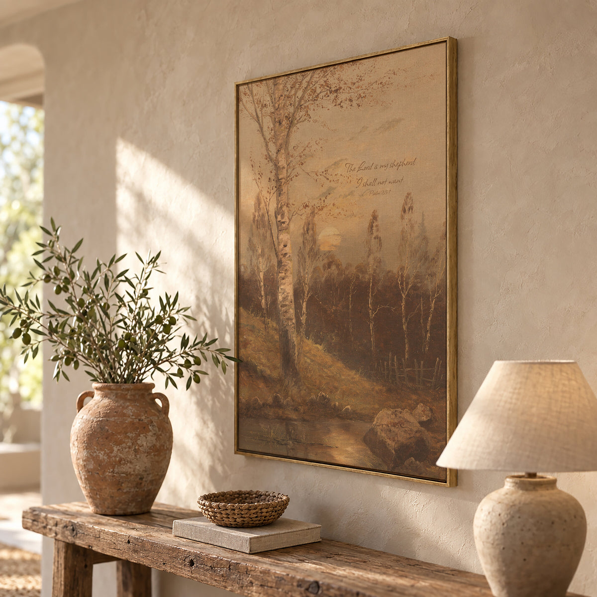 My Shepherd Evening Copper — Psalm 23:1 wall art