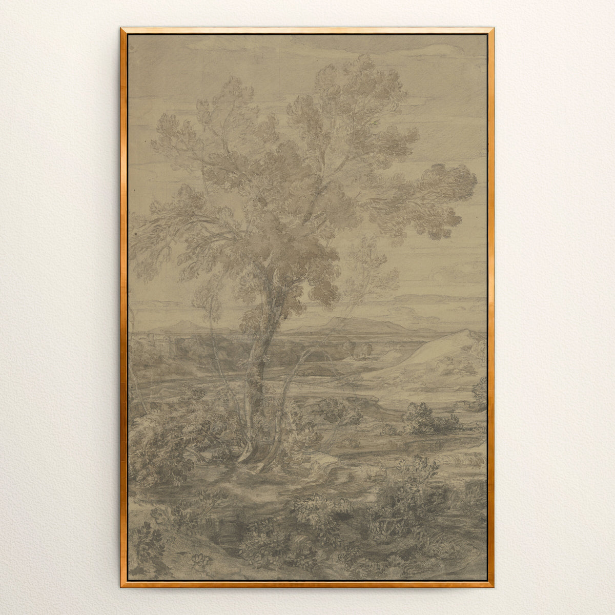 Lone Tree Landscape Sketch wall art