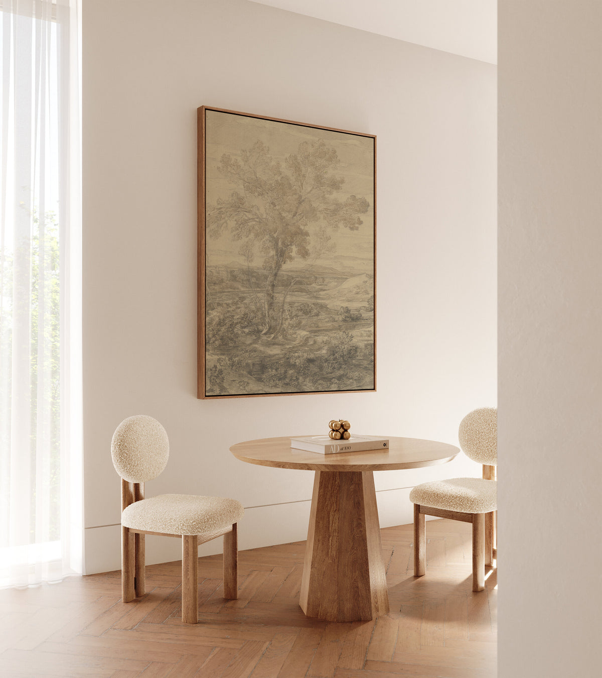 Lone Tree Landscape Sketch wall art