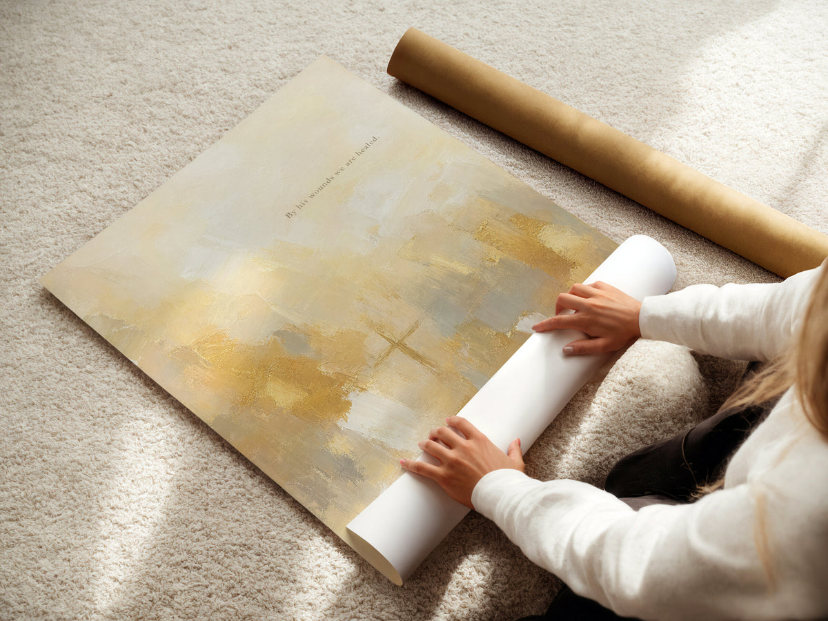 By His Wounds We Are Healed — Isaiah 53:5 wall art