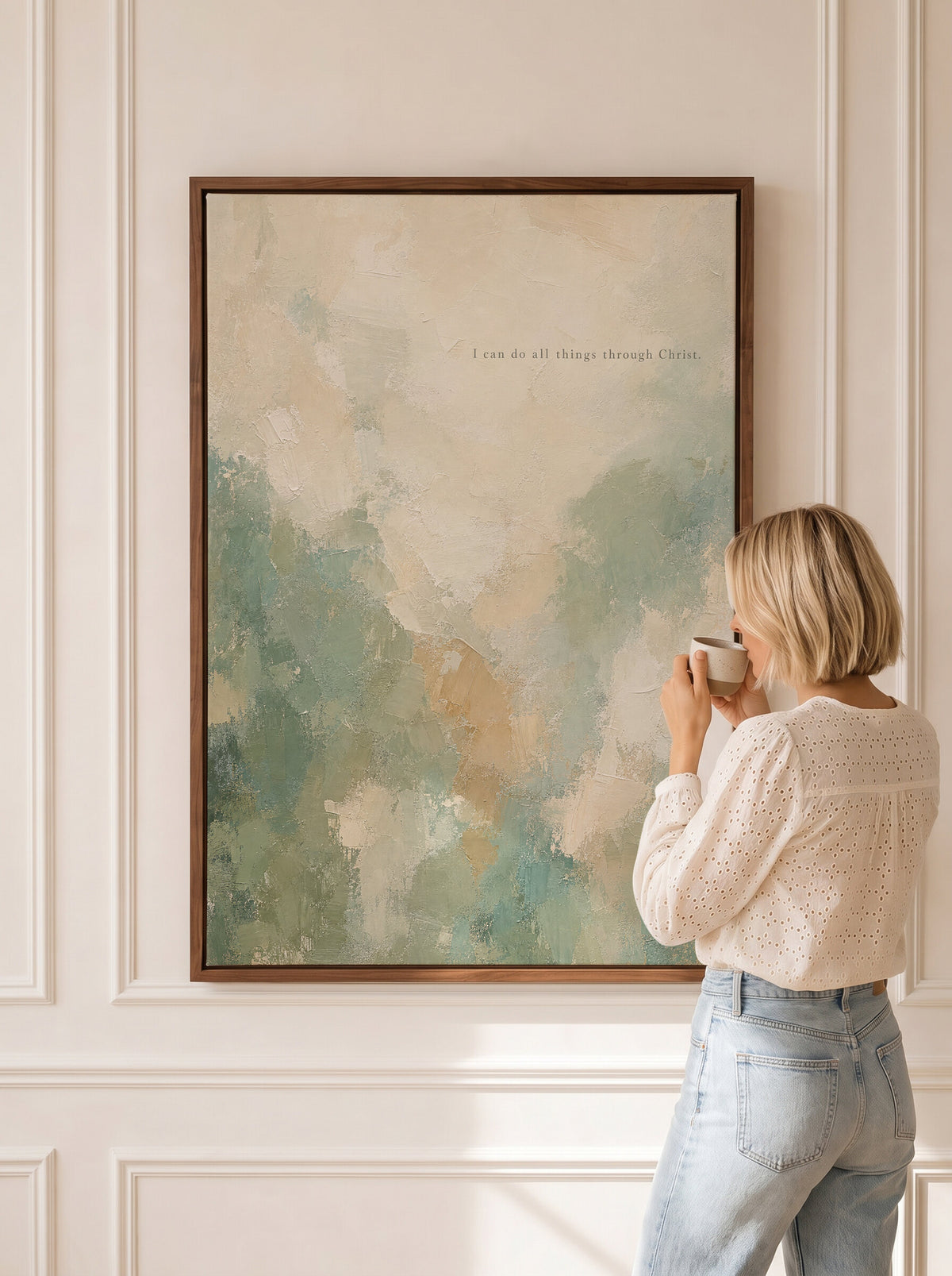 I Can Do All Things Sage Abstract — Philippians 4:13 wall art
