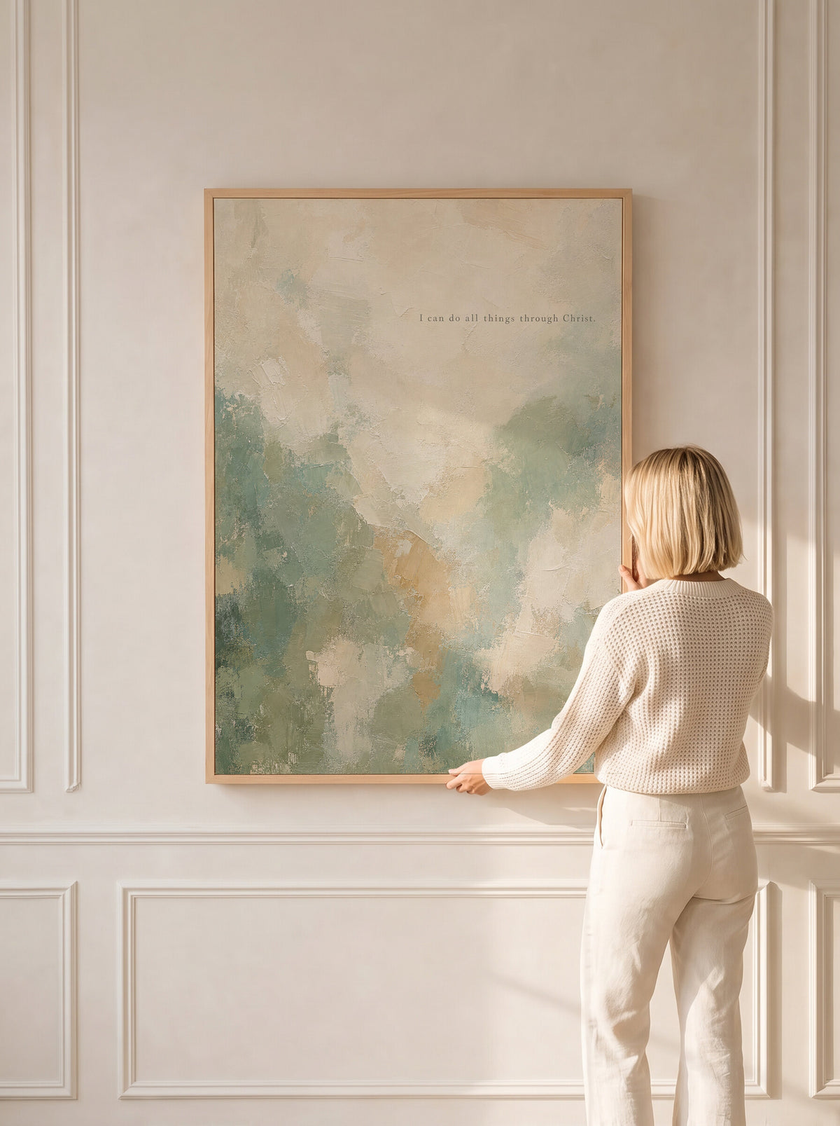 I Can Do All Things Sage Abstract — Philippians 4:13 wall art