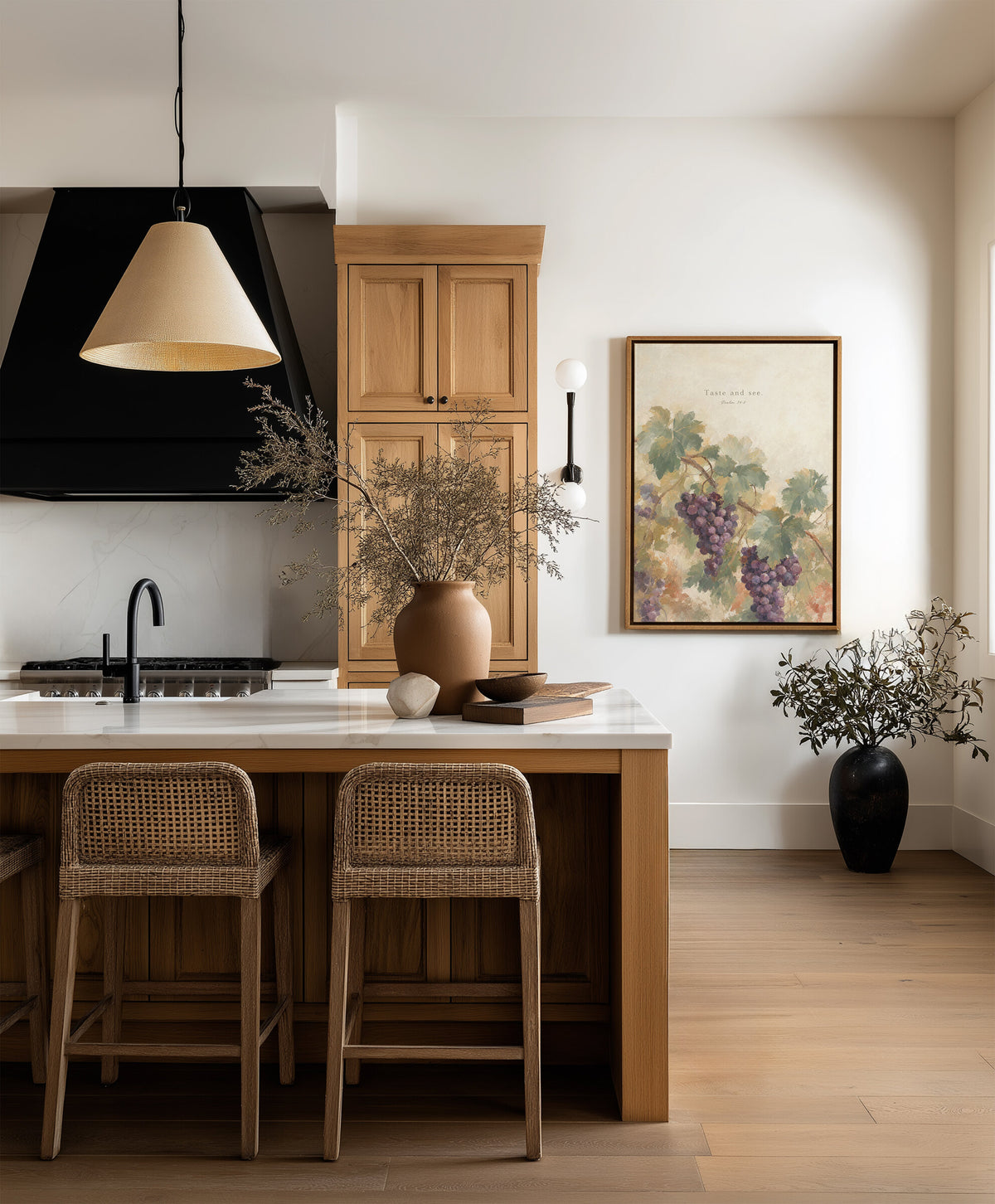 Taste and See Grapevine — Psalm 34:8 wall art
