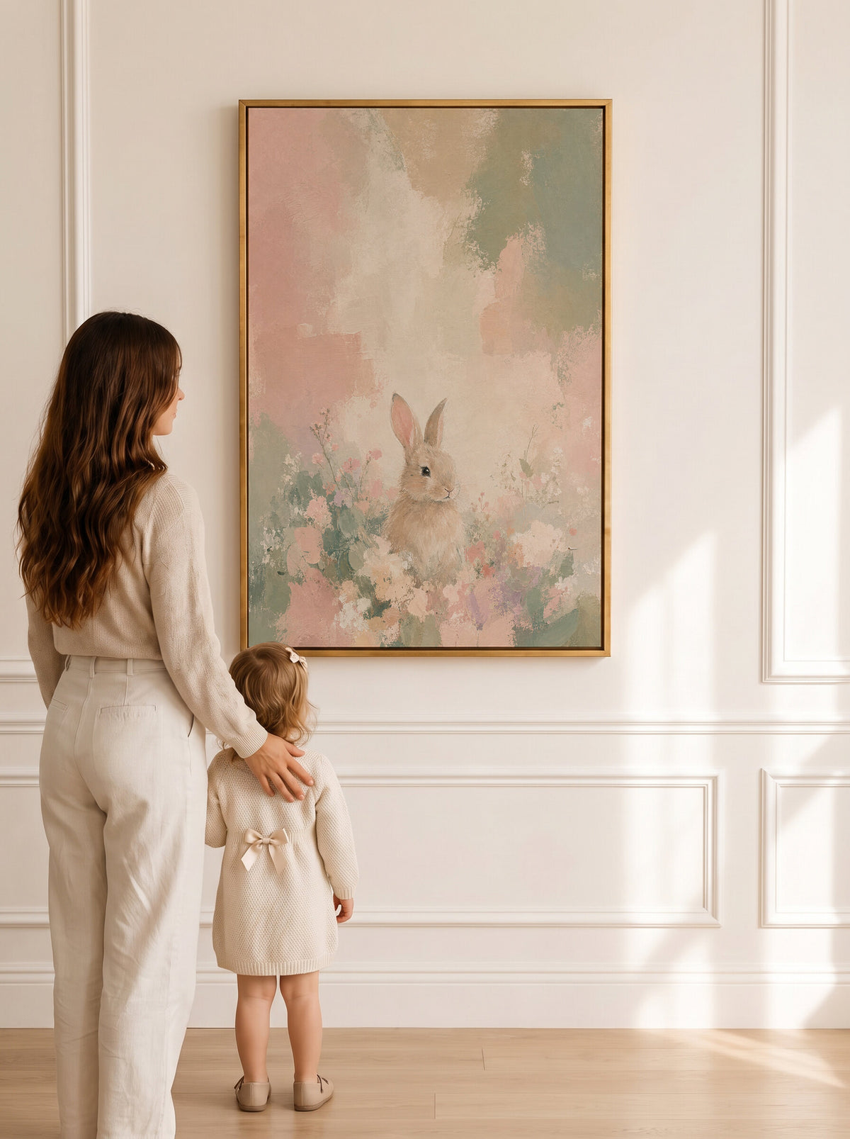 Pastel Floral Bunny wall art