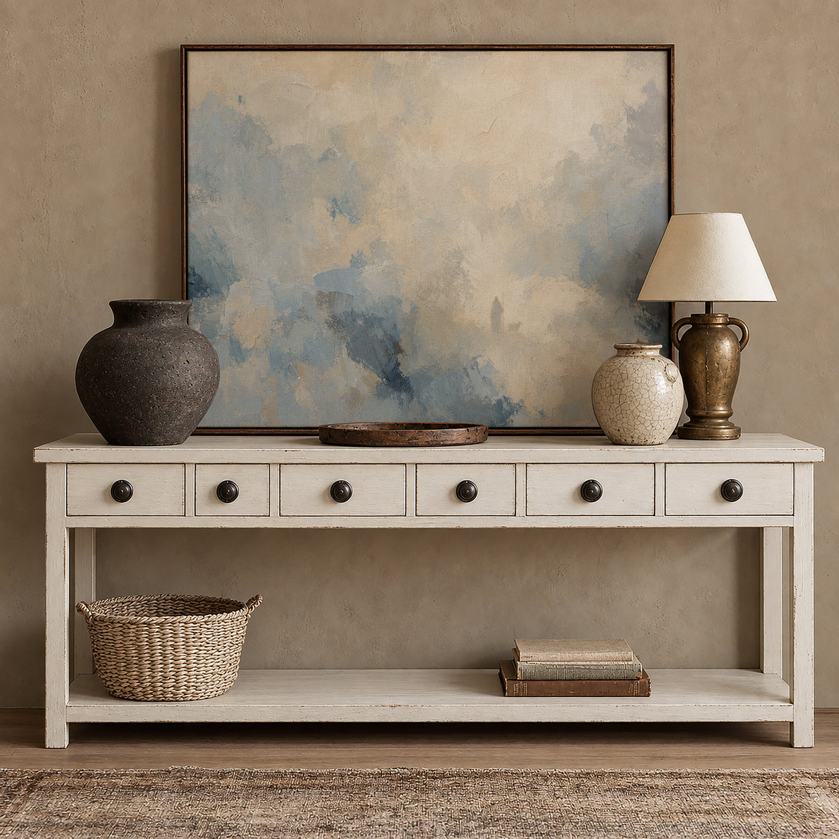 Good Shepherd Blue Ivory wall art