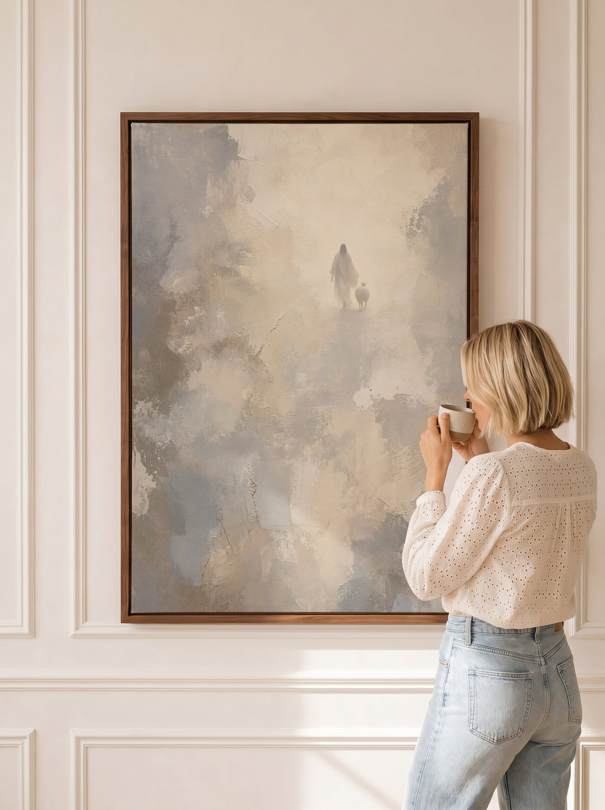 Good Shepherd Stone Grey wall art