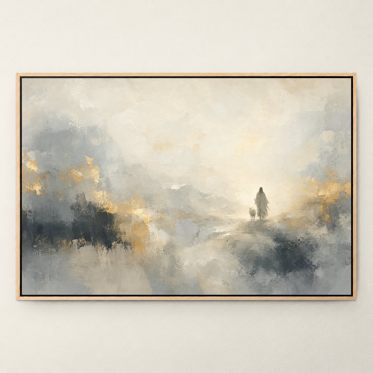 Good Shepherd Charcoal Gold wall art