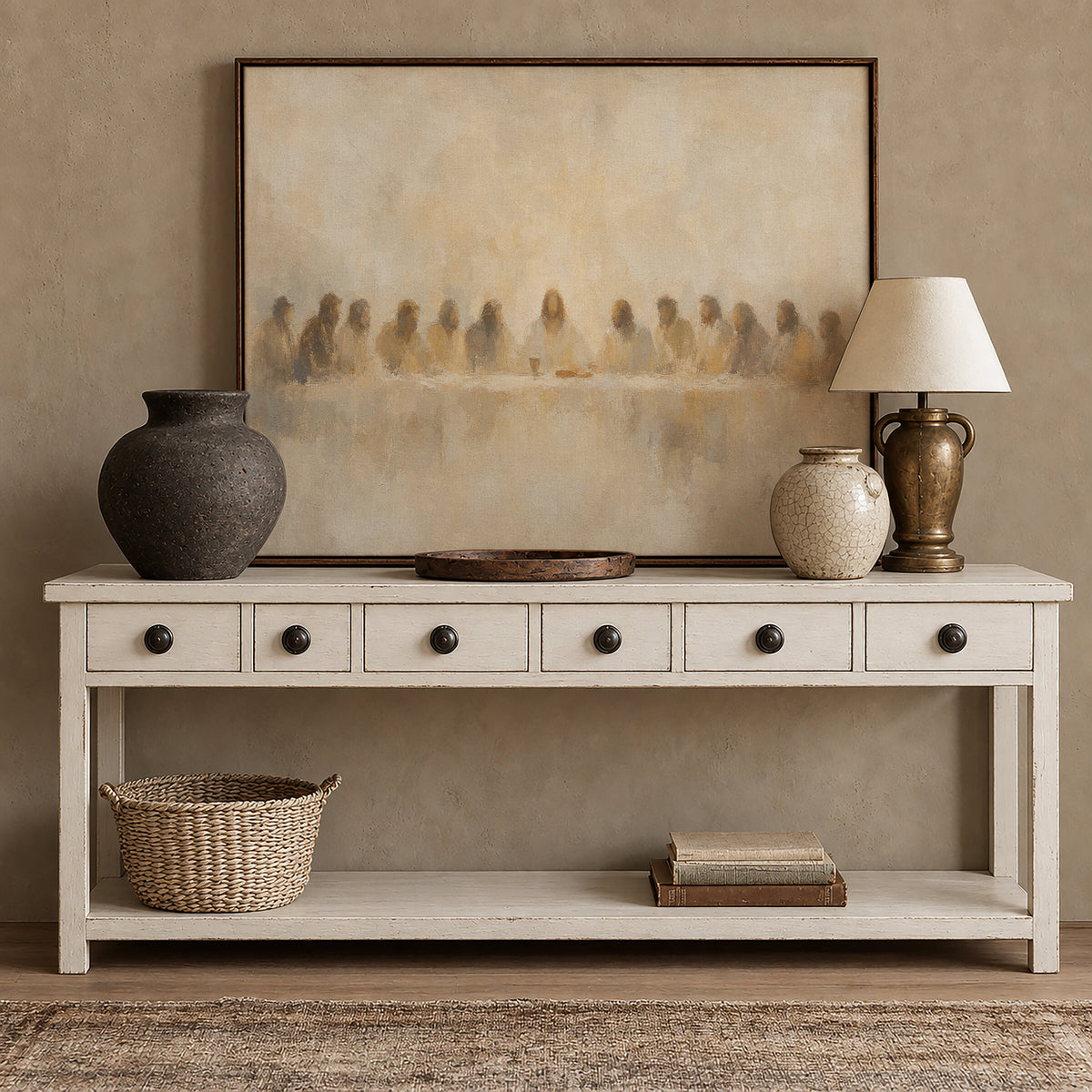 Last Supper Neutral Beige wall art