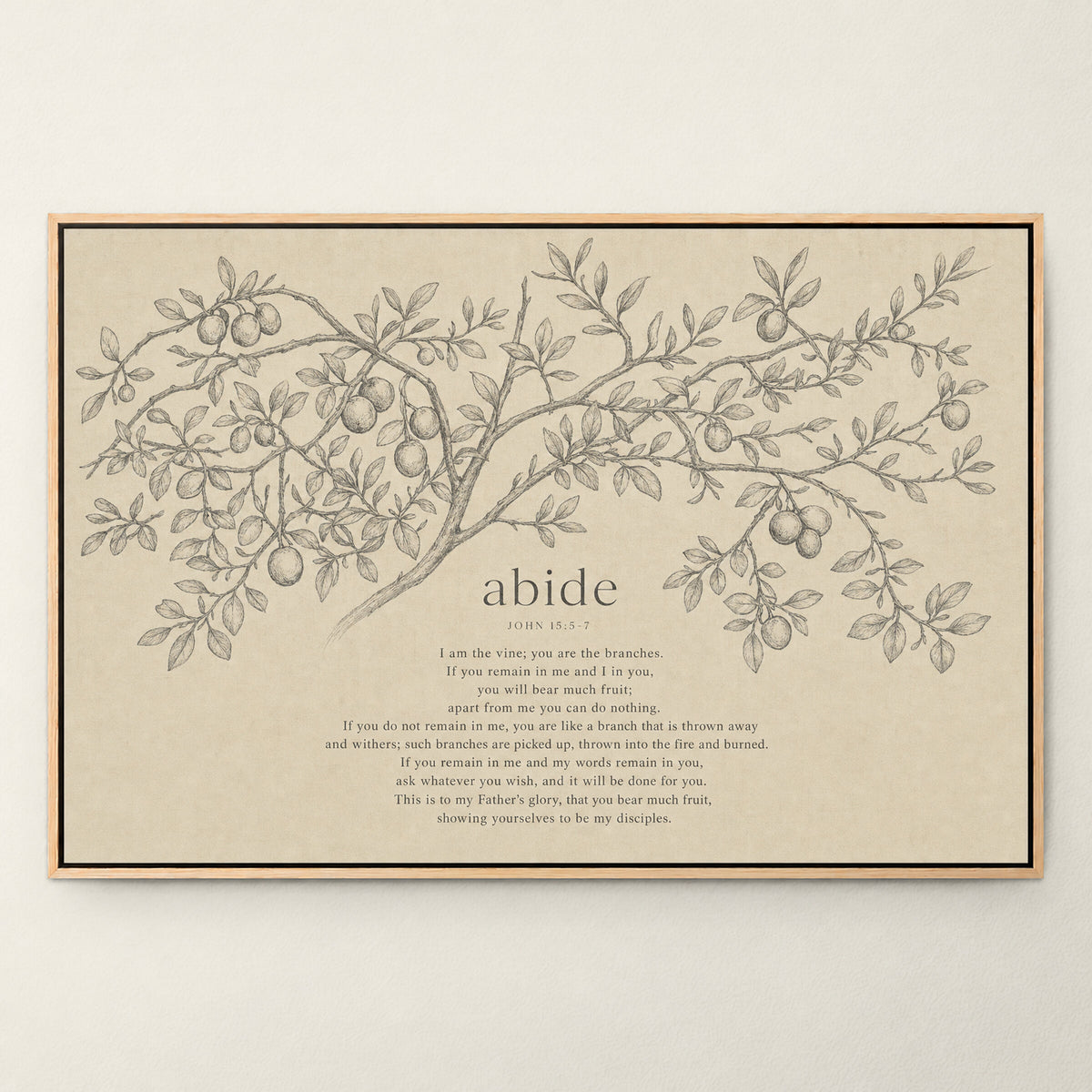 Abide in Me — John 15:5-7 wall art