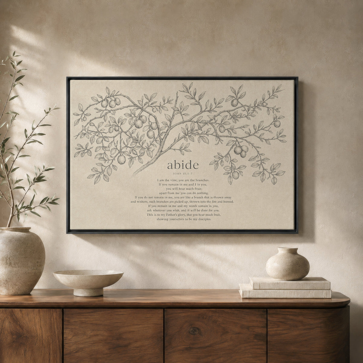 Abide in Me — John 15:5-7 wall art