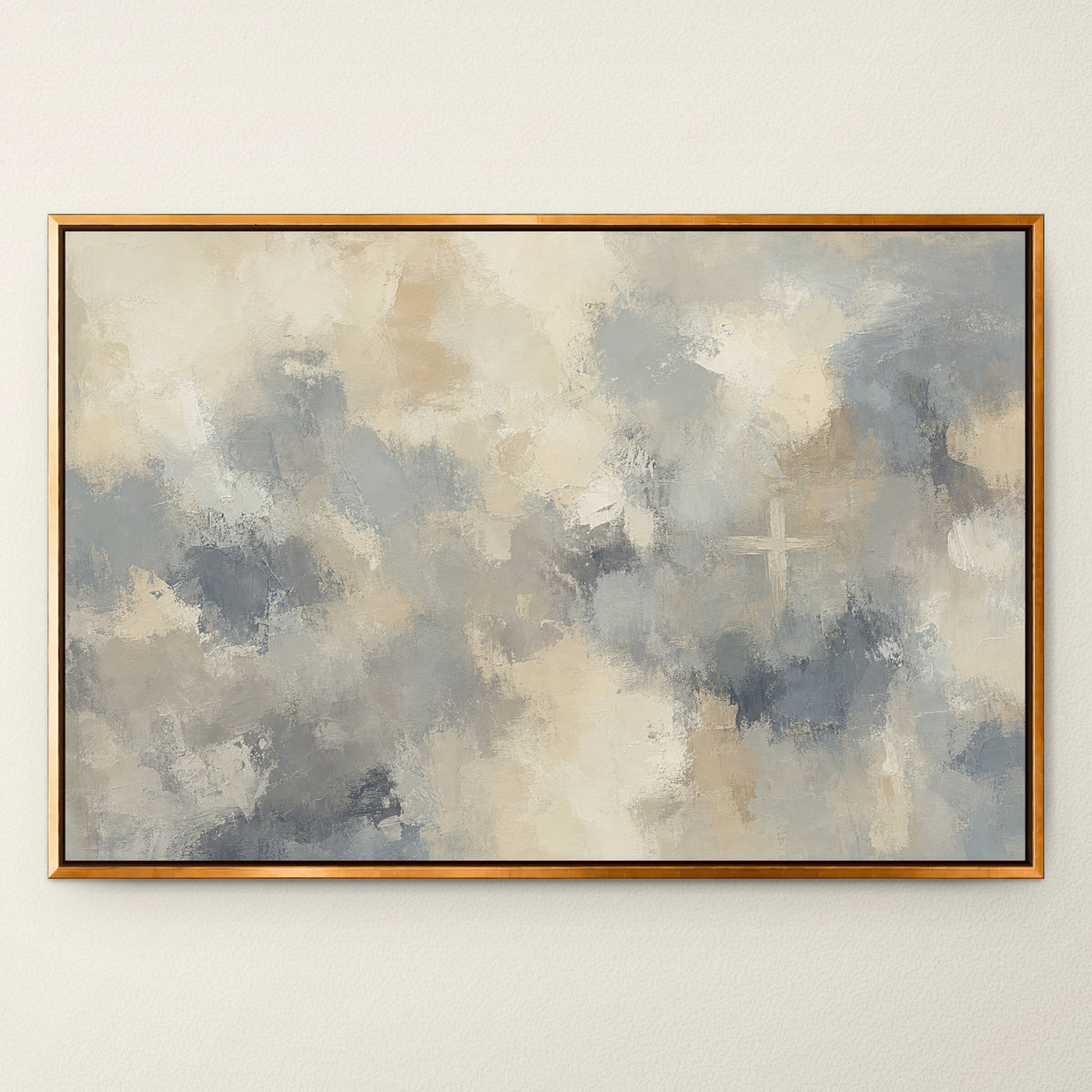 Abstract Cross Blue Gray wall art