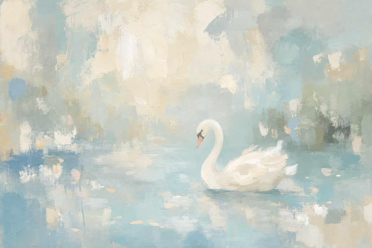 Blue and Ivory Swan artwork