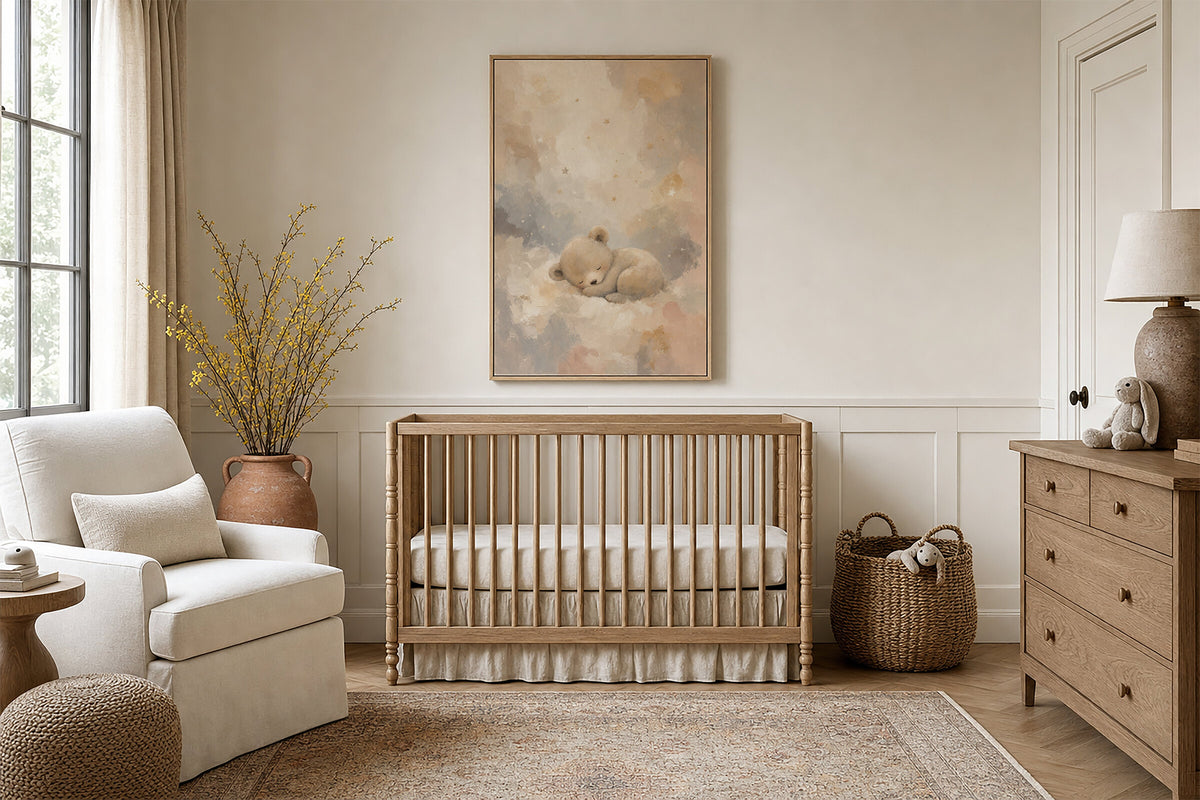 Sleeping Bear and Moon wall art