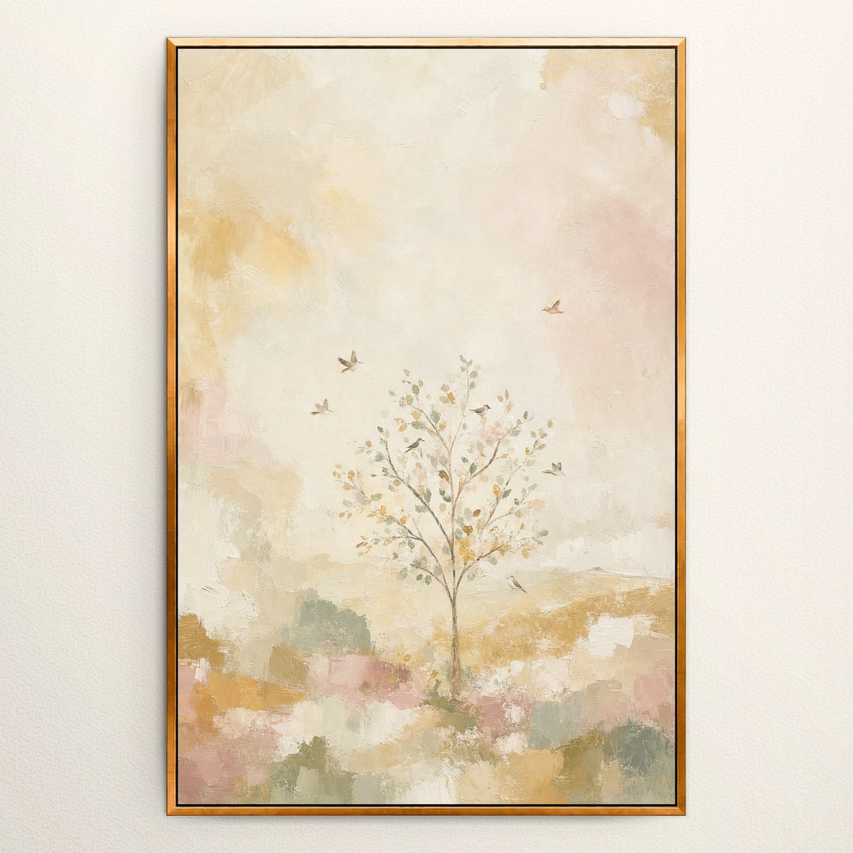 Pastel Tree with Birds wall art