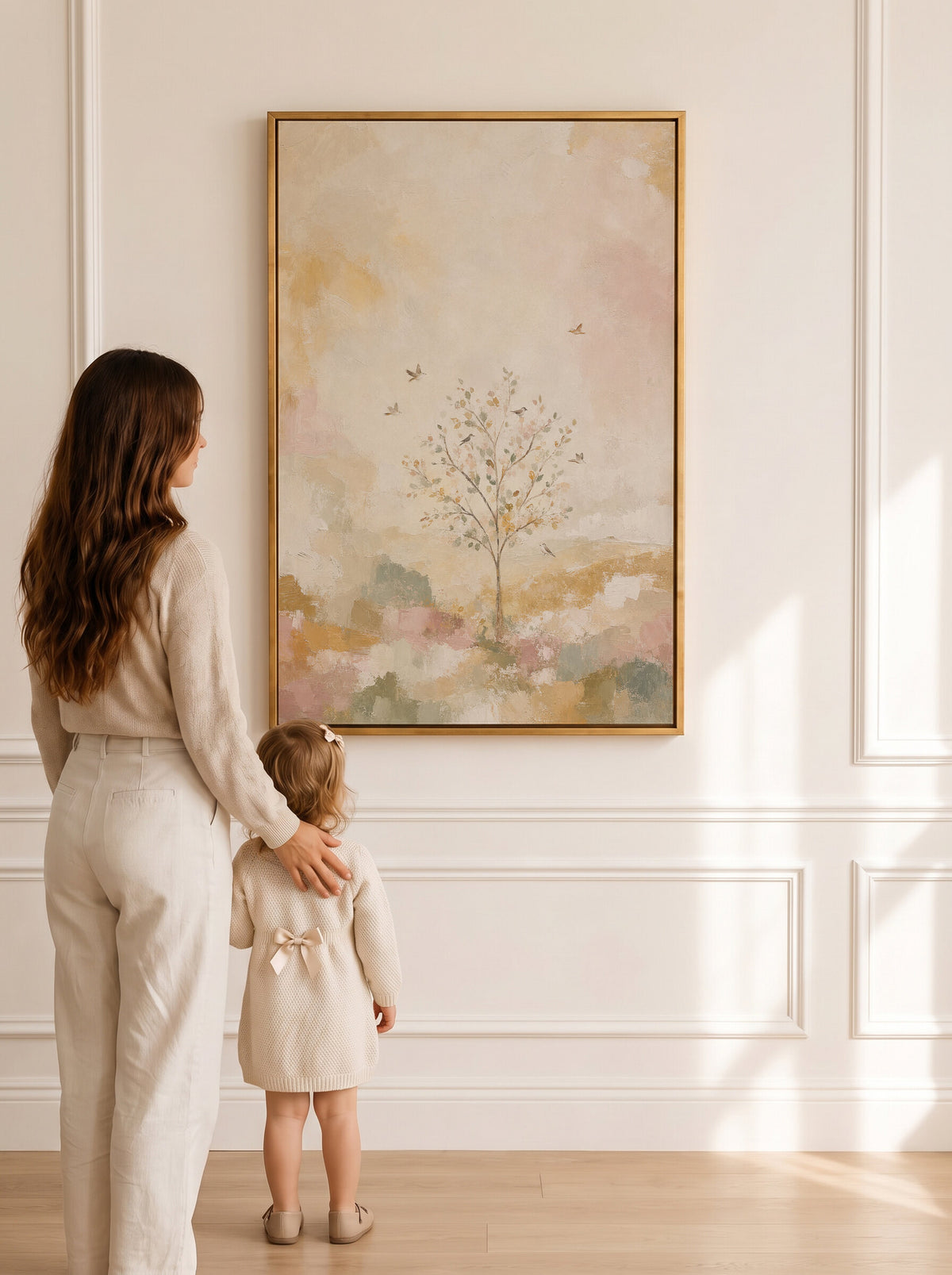 Pastel Tree with Birds wall art