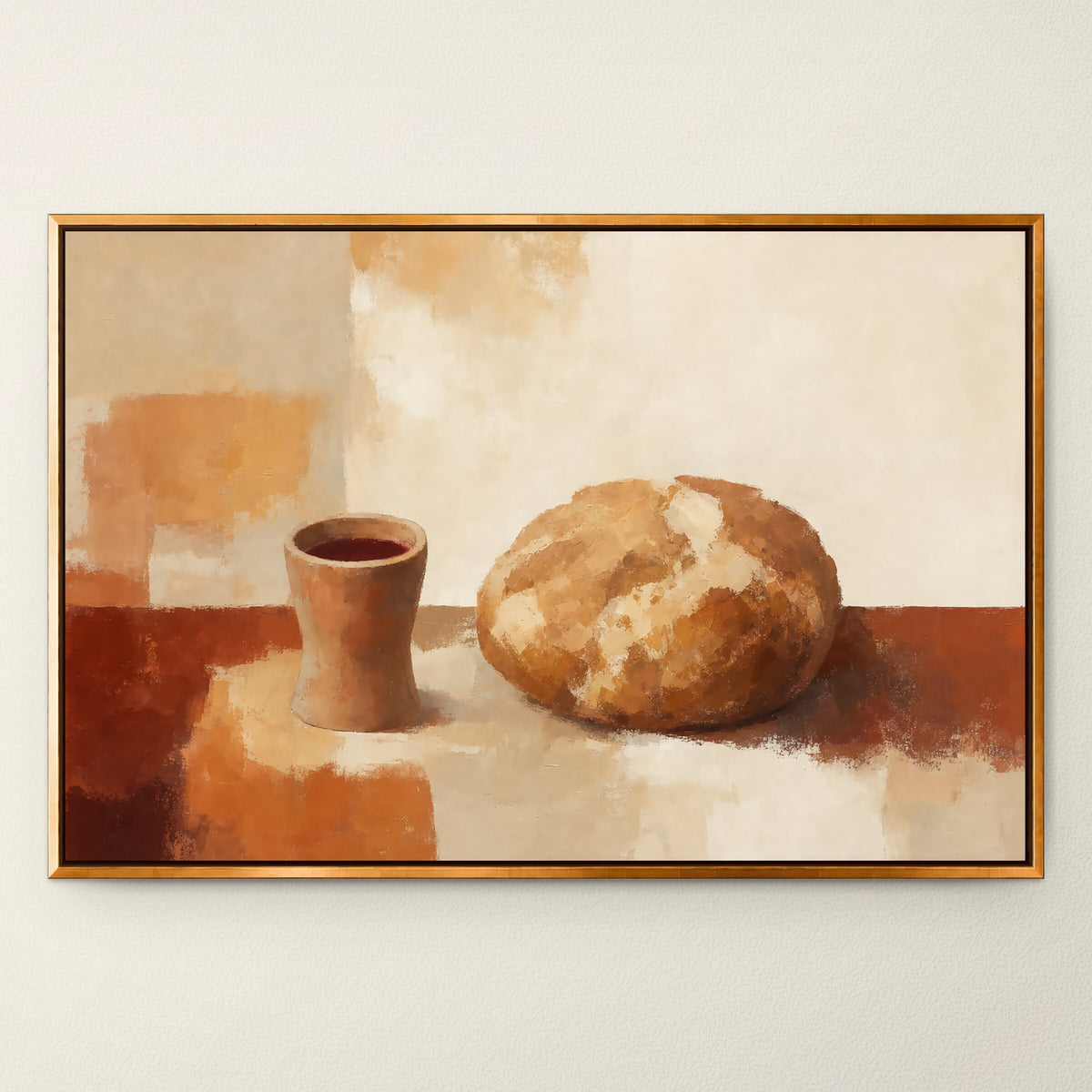 Bread and Cup Terracotta wall art