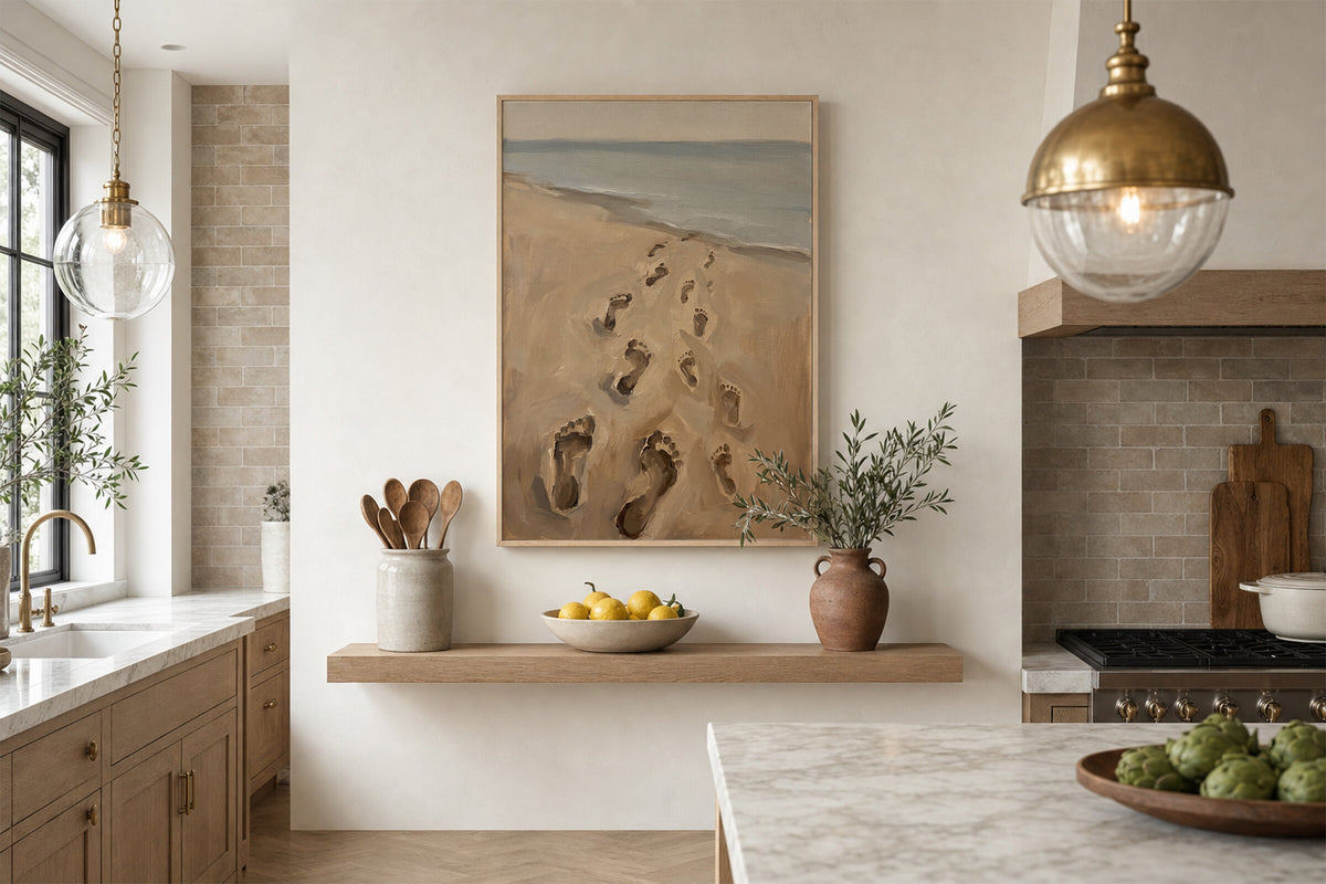 Footprints Coastal Sand wall art