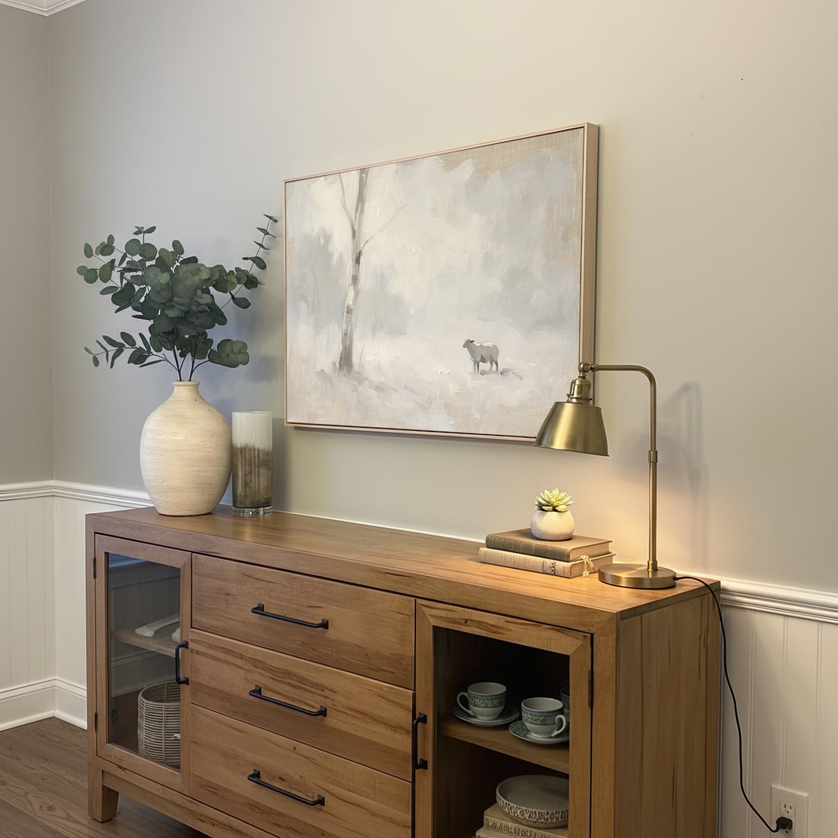 Birch and Sheep wall art