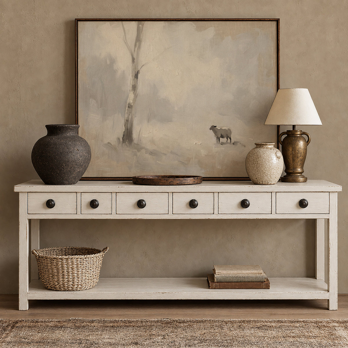 Birch and Sheep wall art