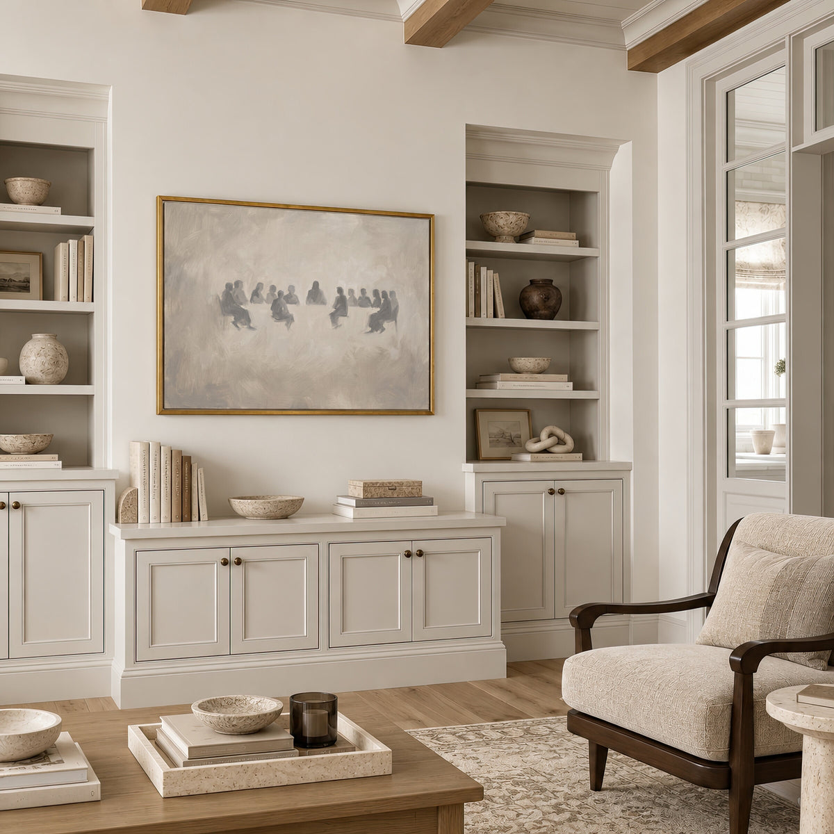 Last Supper Gathering in Grey wall art