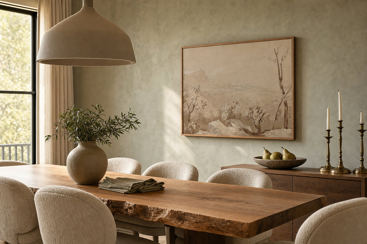 Beige Landscape Crosses wall art