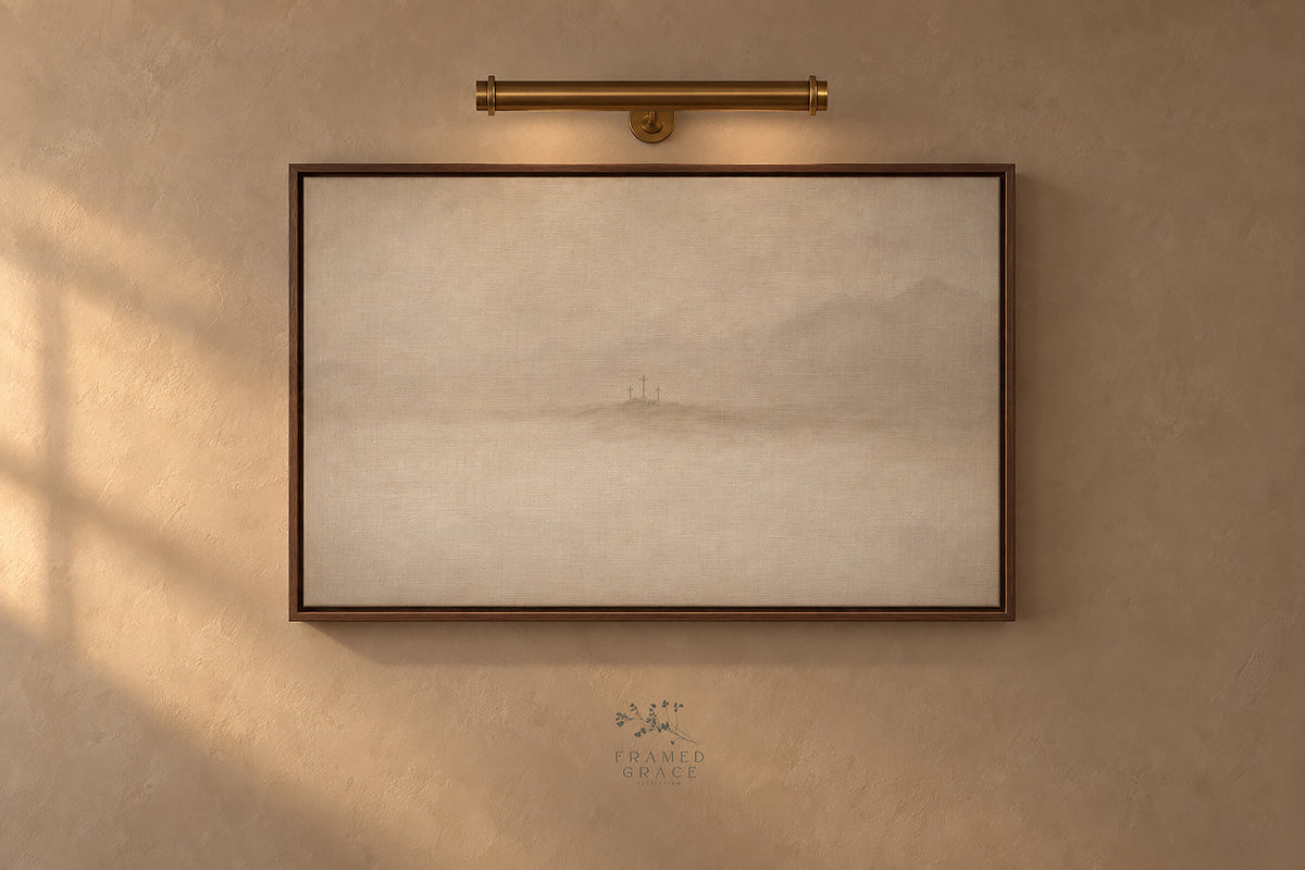 Greige Cross wall art