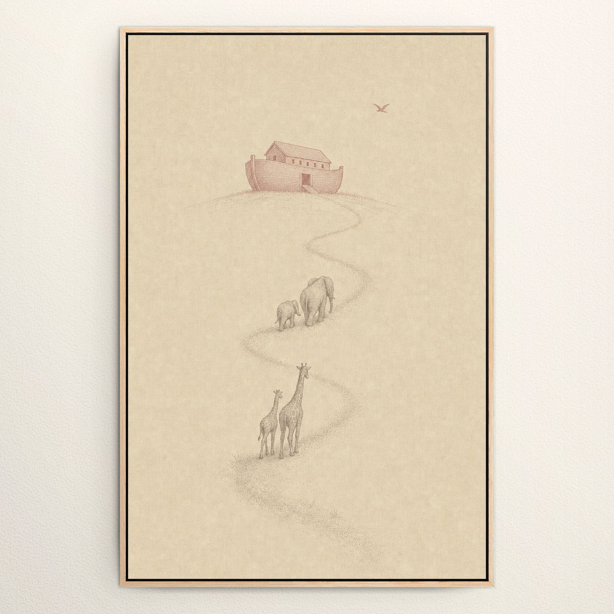 Noah's Ark Minimal Blush wall art