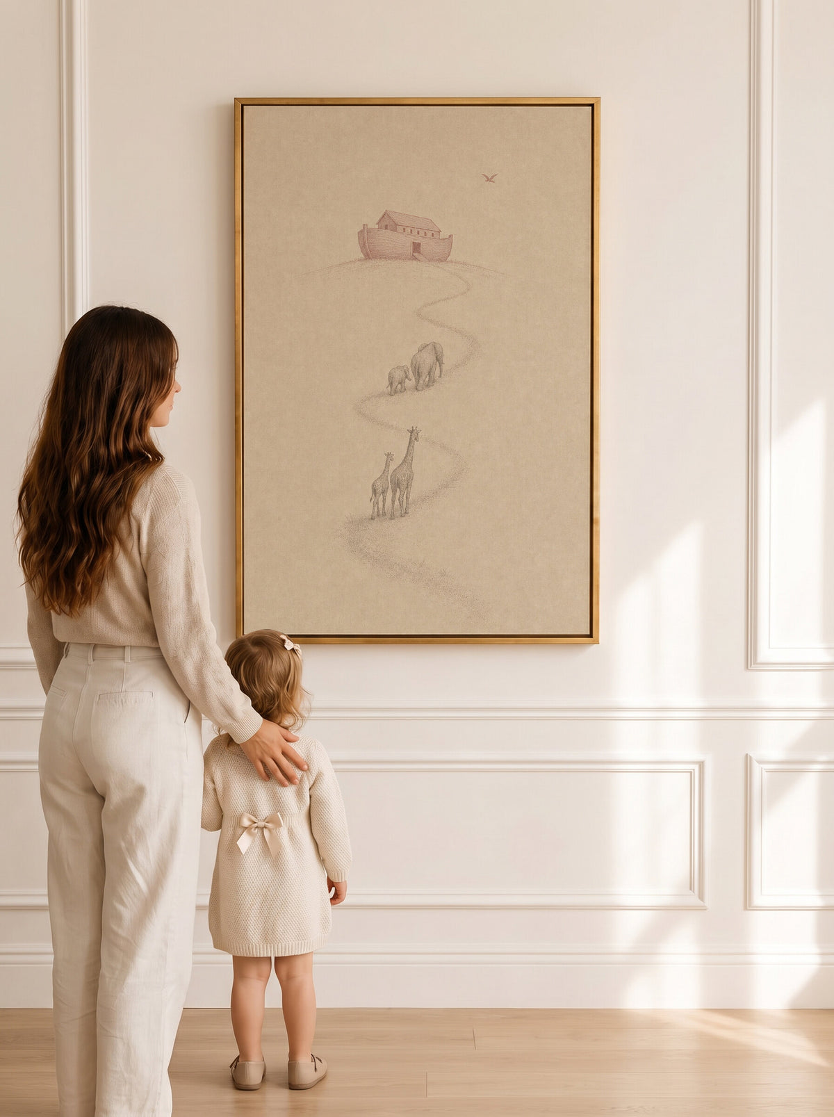 Noah's Ark Minimal Blush wall art