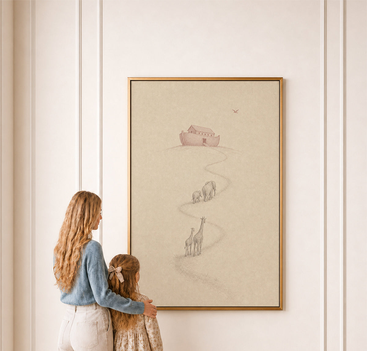 Noah's Ark Minimal Blush wall art
