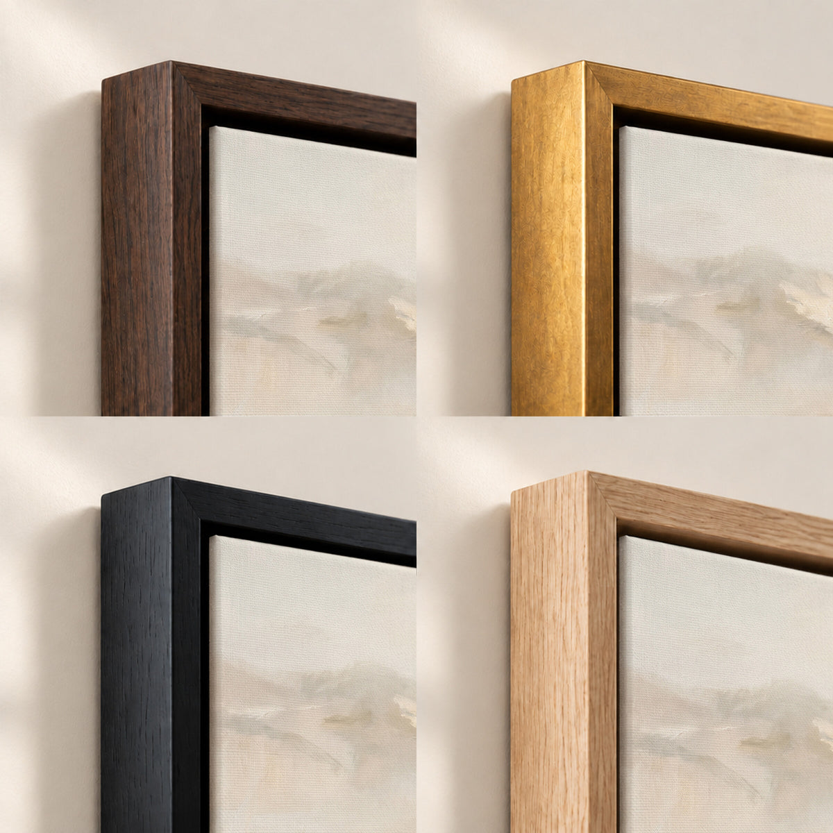 Carrying the Lamb Down the Dune frame finish options: Brown, Gold, Black and Natural