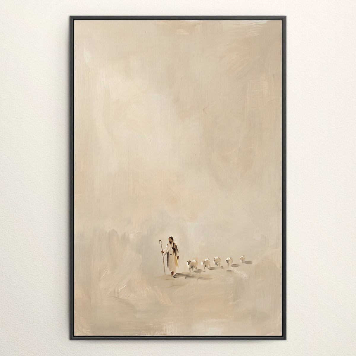 Shepherd and Flock in Mist wall art