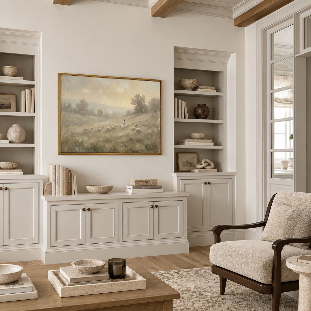 Hillside Flock Far wall art