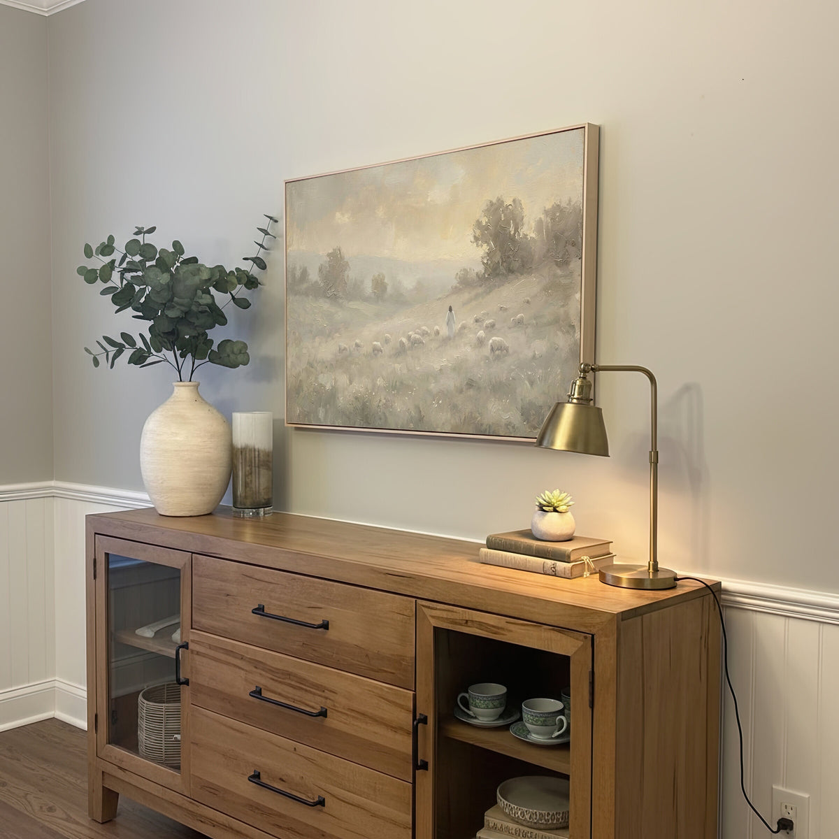 Hillside Flock Far wall art