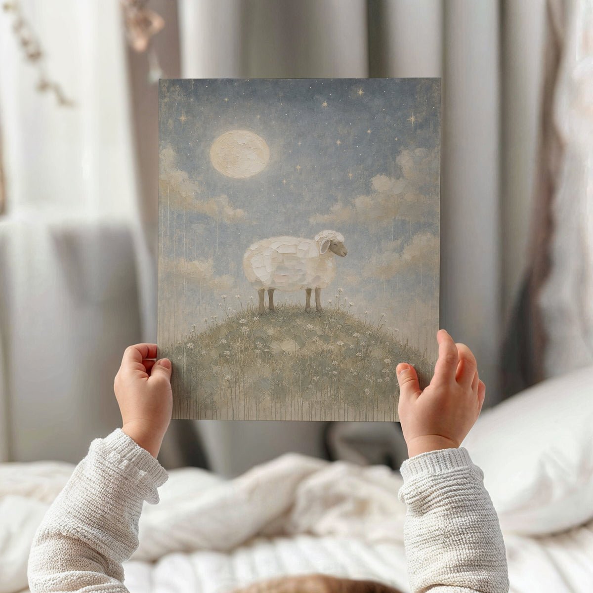 Little Lamb Sage Portrait wall art