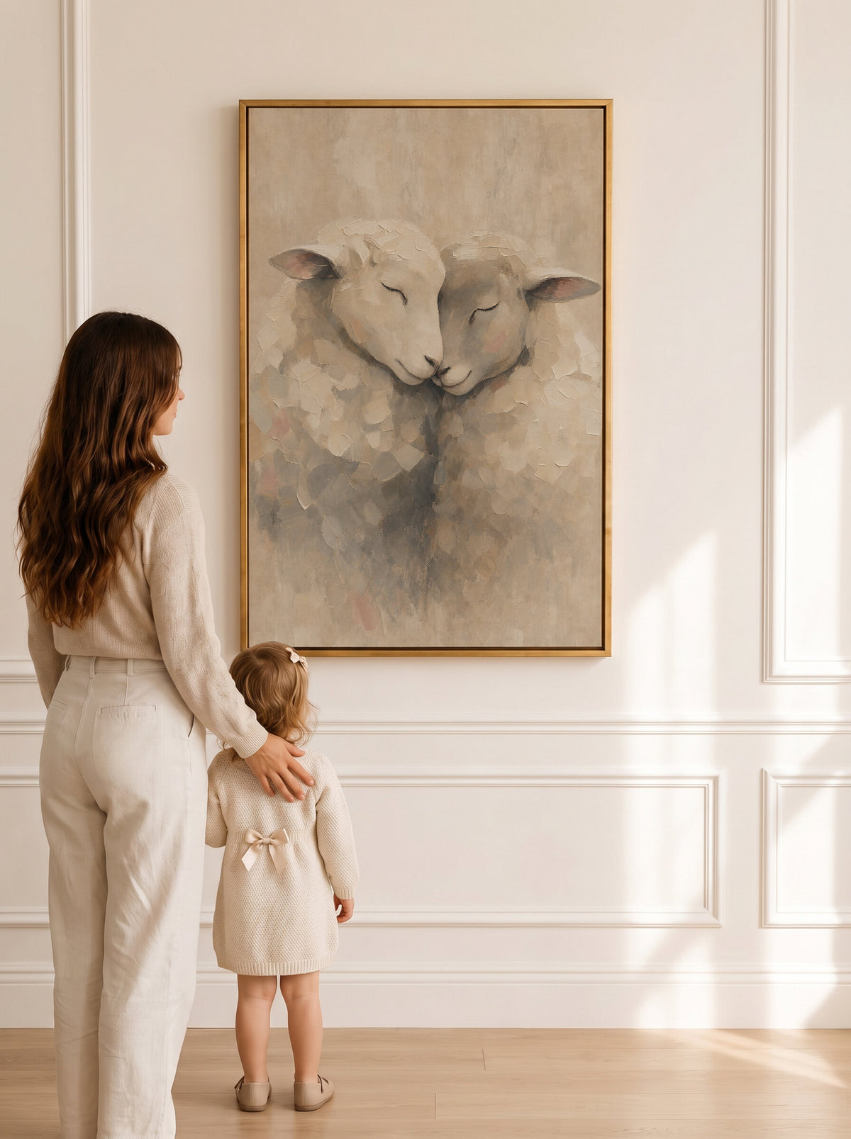 Little Lamb Blush Portrait wall art