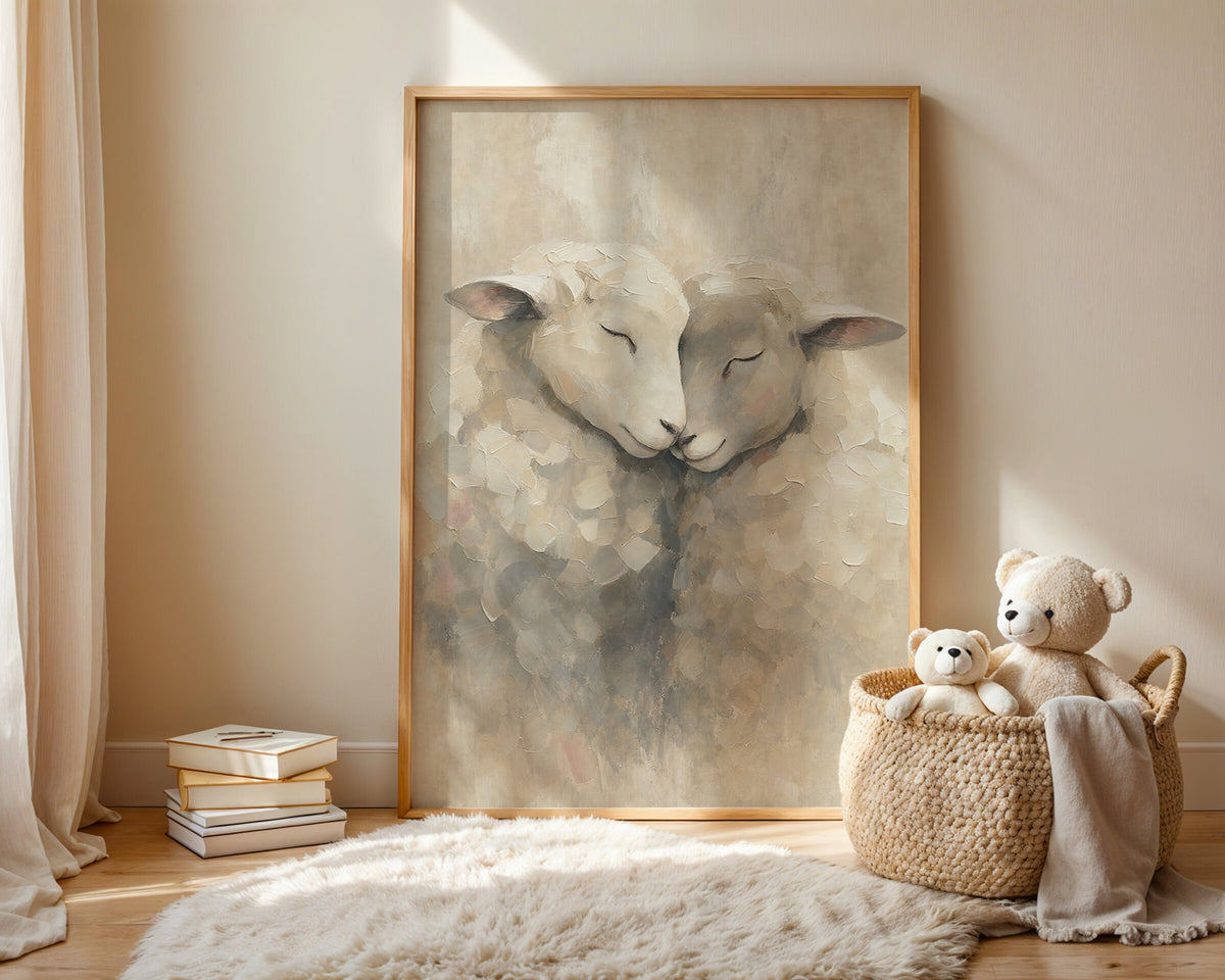 Little Lamb Blush Portrait wall art