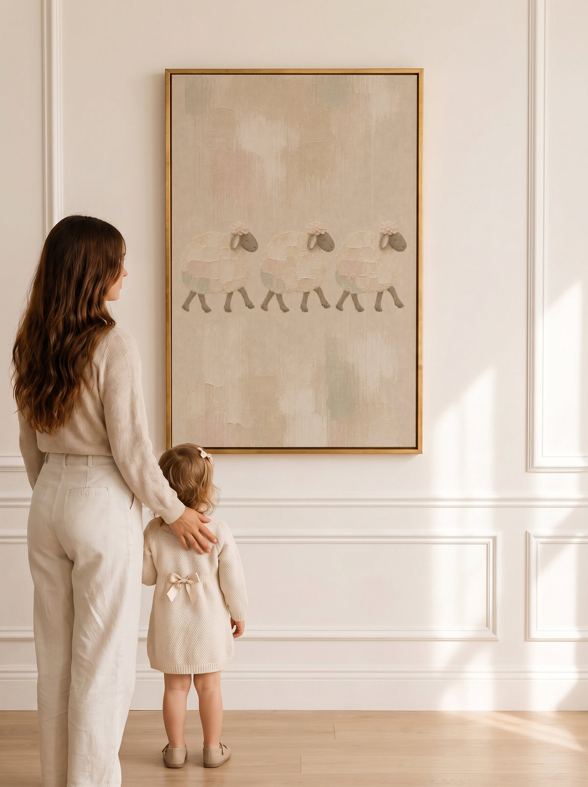 Little Lamb Cream Portrait wall art