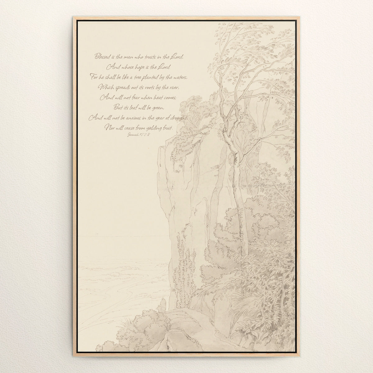 Blessed Is the Man Sepia wall art