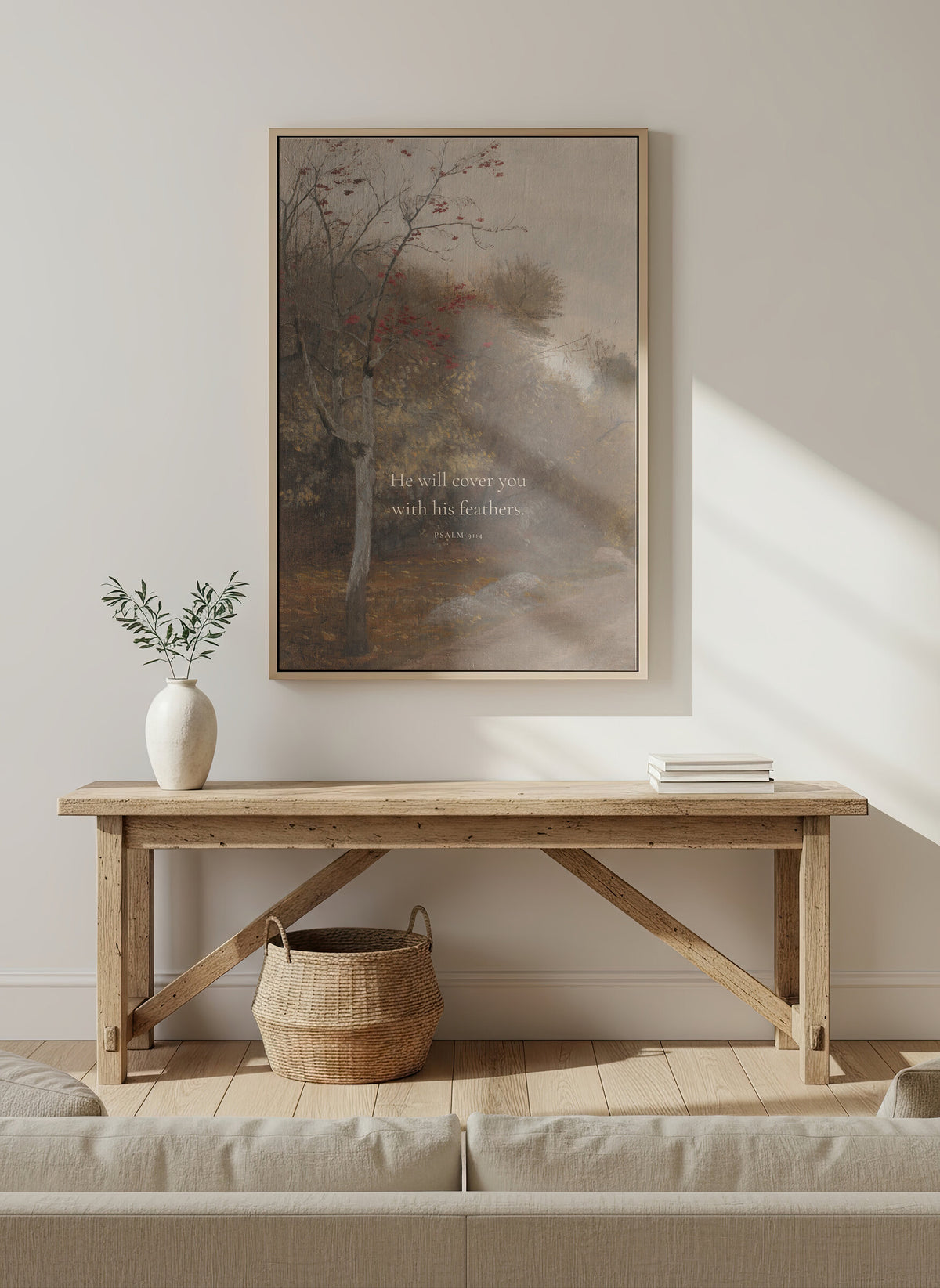 Under His Feathers Ivory wall art