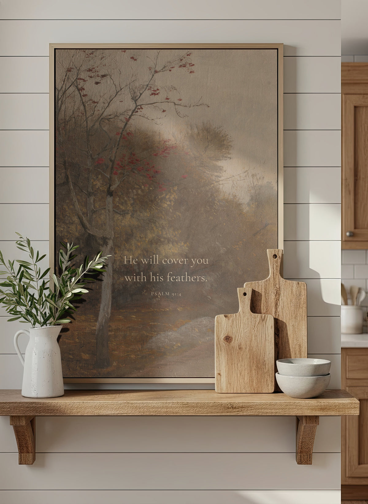 Under His Feathers Ivory wall art