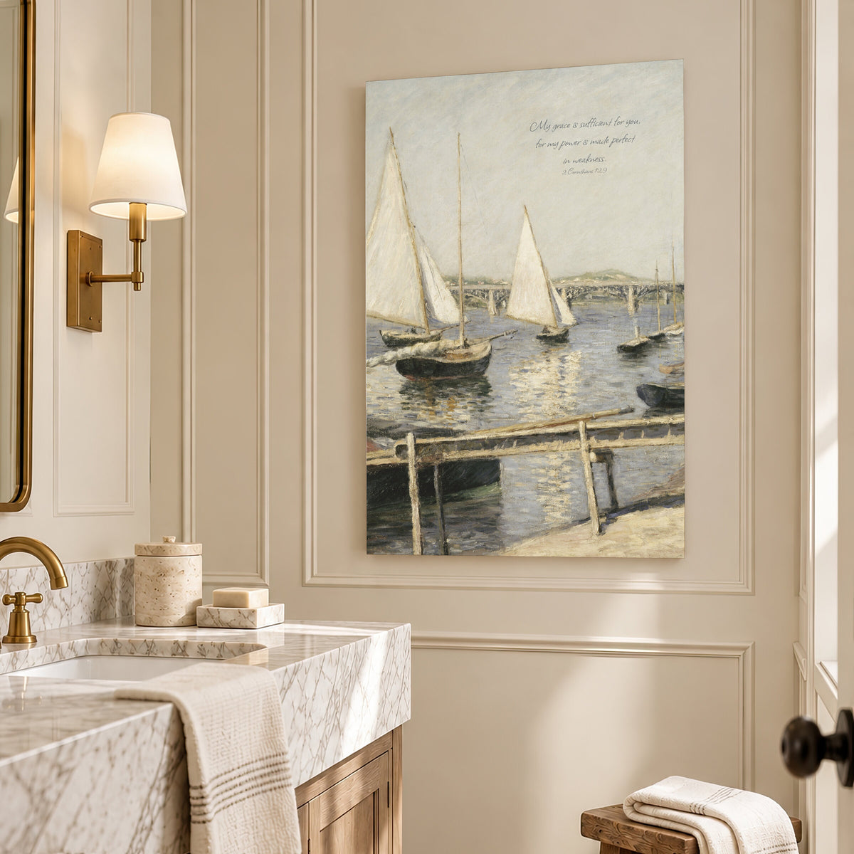 My Grace Is Sufficient Harbor Slate wall art