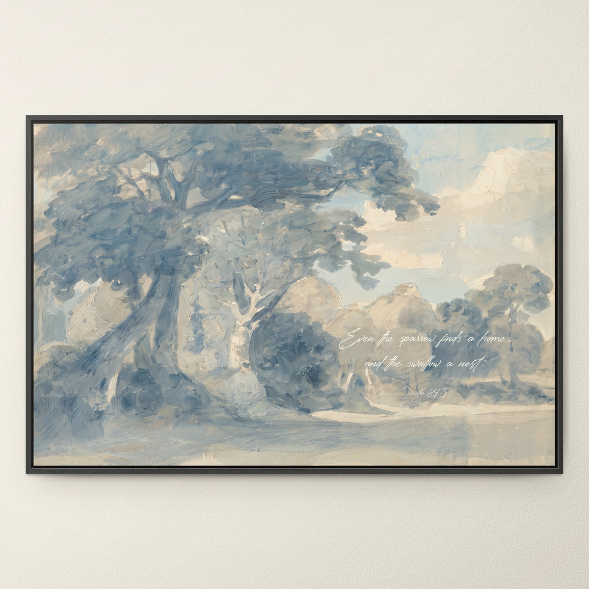 Sparrow Finds a Home — Psalm 84:3 wall art