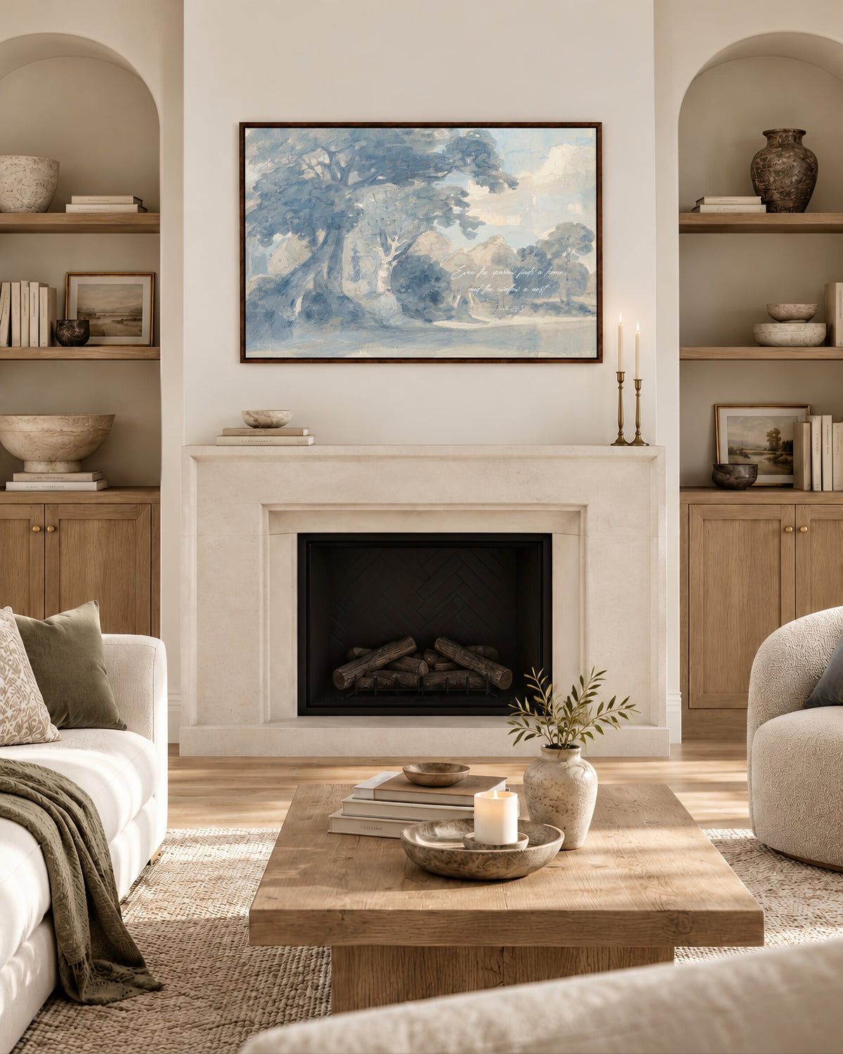 Sparrow Finds a Home — Psalm 84:3 wall art
